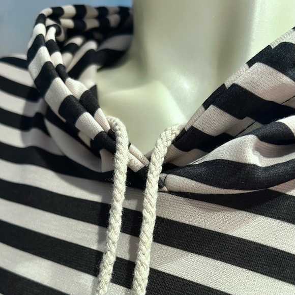 Vintage Black&Cream Striped Hoodie Dress - Picture 5 of 6